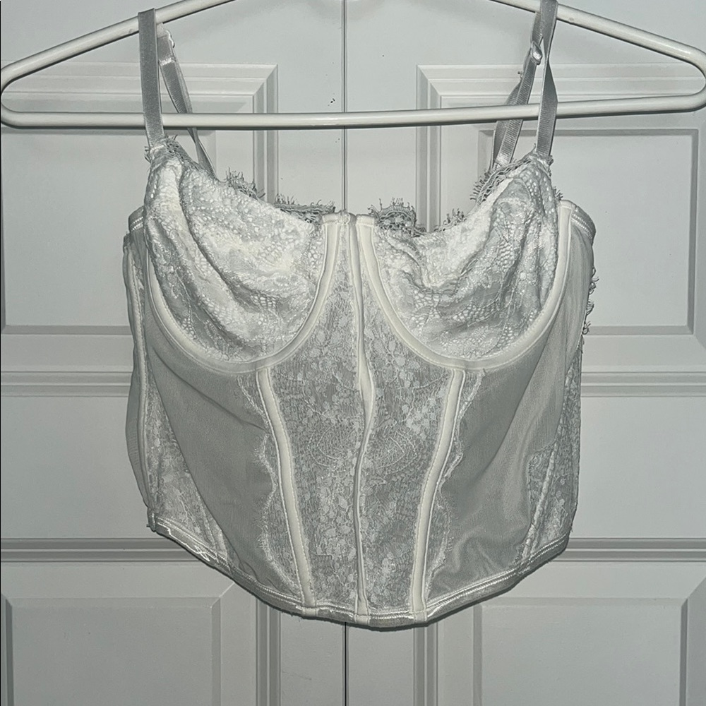 White Satin Lace Blouse